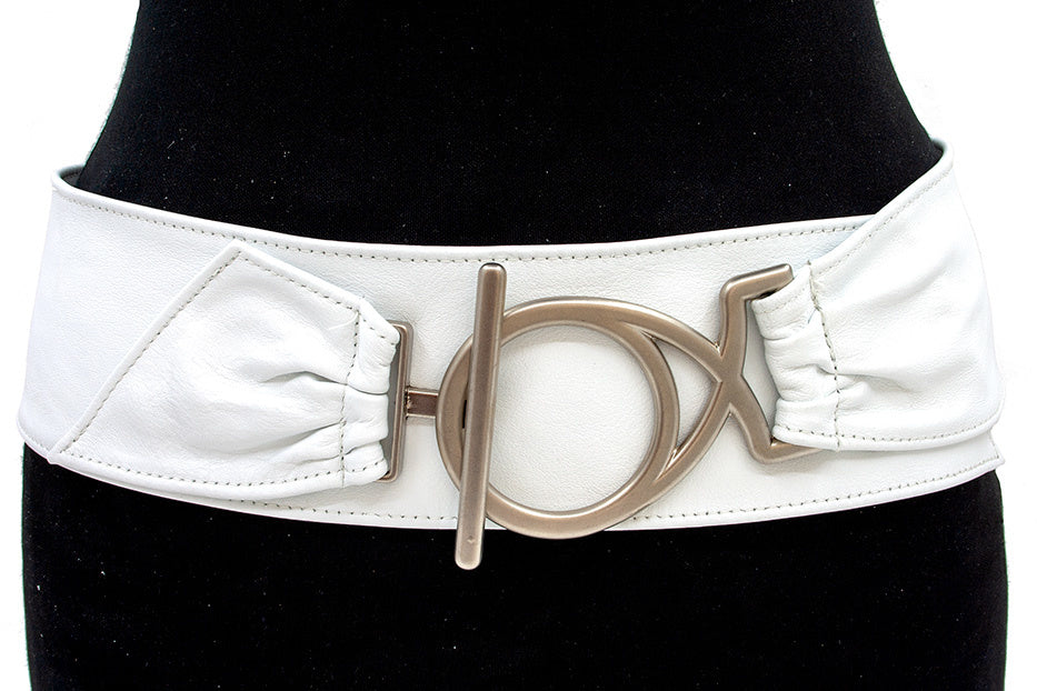 Nappa afhangceintuur wit