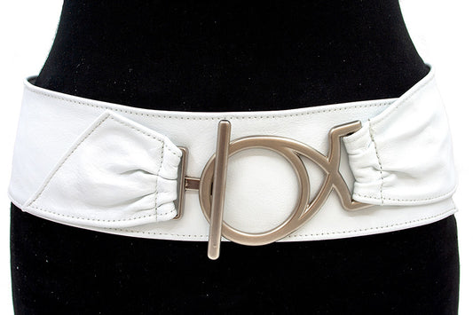 Nappa afhangceintuur wit