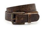 dames jeans riem bruin leer 4 cm