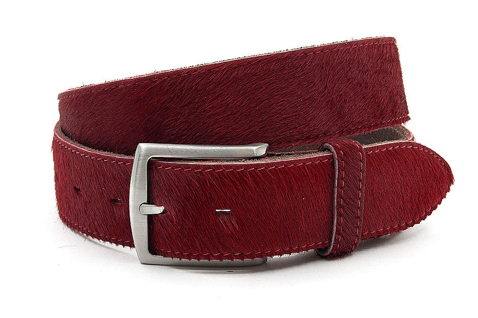 Donker rode hair-on riem