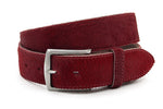 heren jeans riem rood leer 4 cm