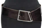 dames brede riem brons leer 6 cm