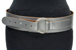 dames brede riem zilver leer 5.5 cm