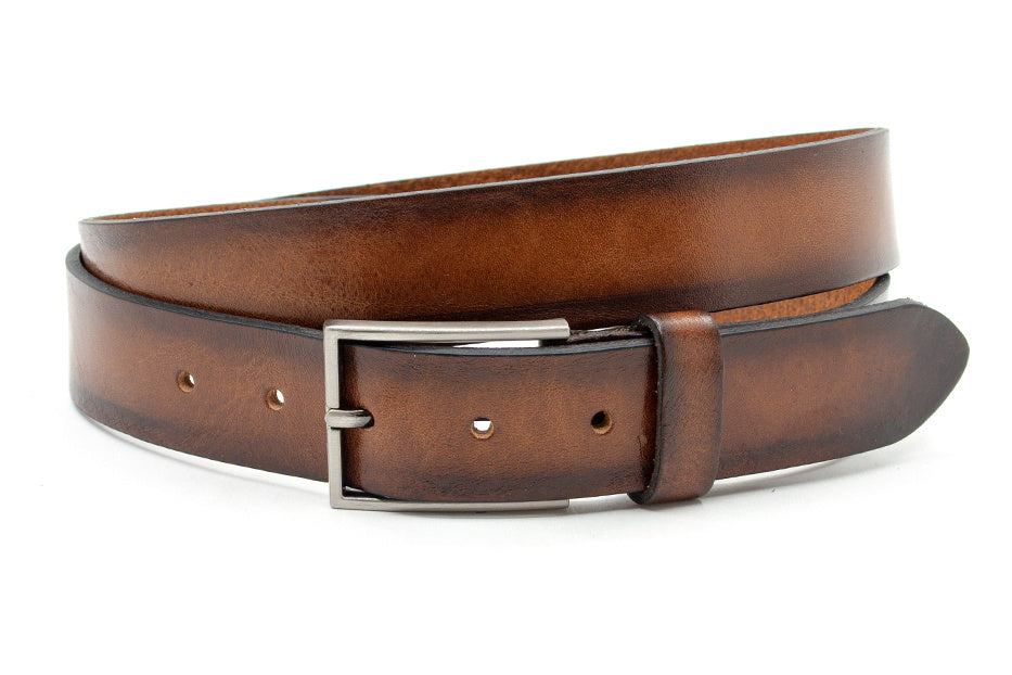 heren pantalon riem cognac leer 3.5 cm