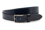 heren jeans riem blauw leer 3.5 cm