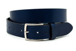 heren basic riem blauw leer 4 cm