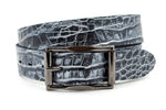 dames jeans riem zwart/zilver leer 4 cm