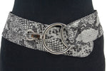 dames nappa riem zwart/wit nappa 7 cm