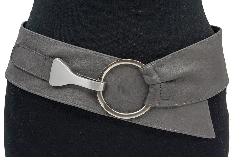 Afhang ceintuur donkergrijs nappa leder