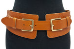 dames brede riem cognac leer 7 cm