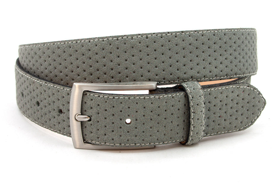 heren suède riem grijs suède 3.5 cm