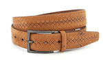 heren pantalon riem cognac leer/nubuck 3.5 cm