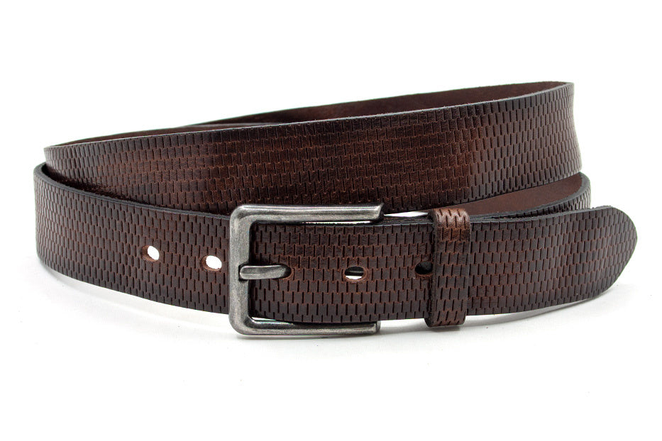 Fashion riem bruin met print