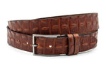 heren jeans riem cognac leer 3.5 cm
