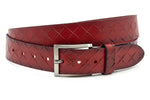 heren jeans riem rood leer 4 cm