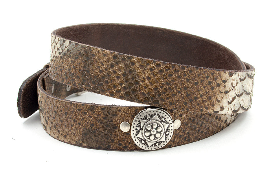 Dames riem  bruin gemeleerd