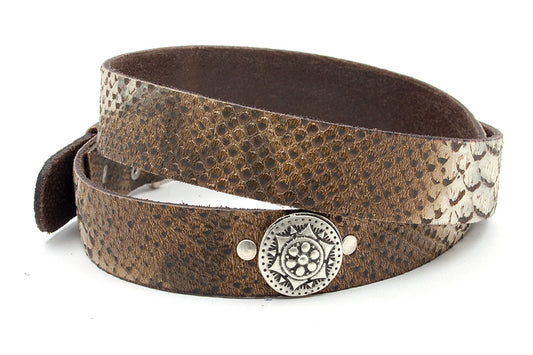 Dames riem  bruin gemeleerd