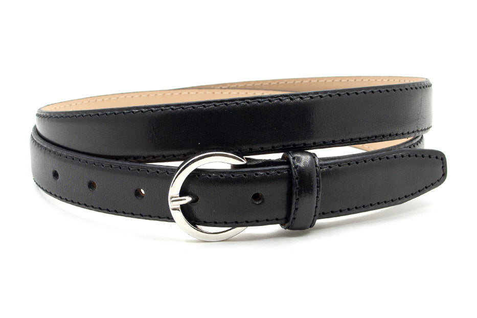 dames smalle riem zwart leer 2.5 cm