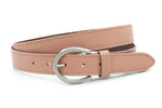 dames jeans riem zalm rose leer 3 cm
