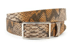 dames jeans riem bruin leer 4 cm