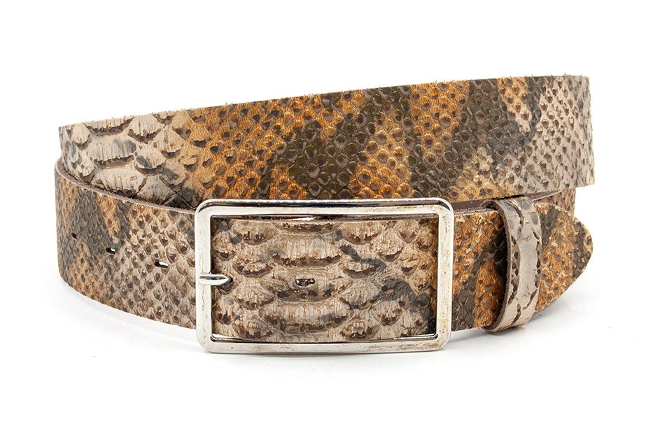 Dames riem  bruin multi