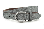 dames jeans riem zwart/zilver leer 3 cm