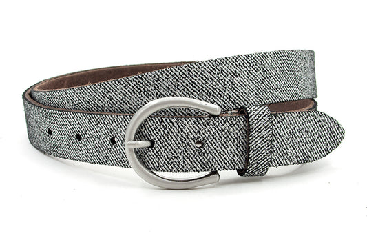 Dames riem  zwart/zilver