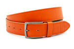 dames jeans riem oranje leer 4 cm
