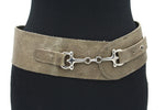 dames brede riem beige taupe nappa 8 cm