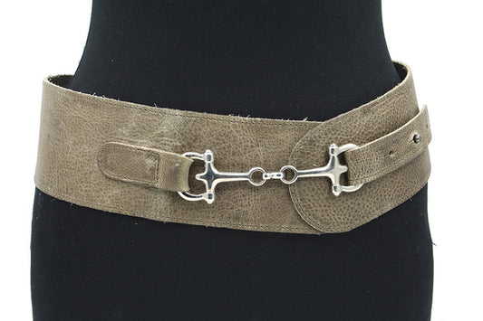 Dames nappa afhang/heupriem beige taupe