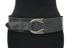 dames brede riem grijs lak leer 7 cm