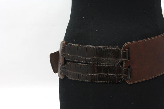 Dames afhangriem roodbruin/donkerbruin