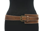 dames brede riem bruin leer 8 cm