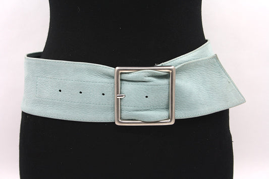 Dames nappa taille/heupriem licht blauw