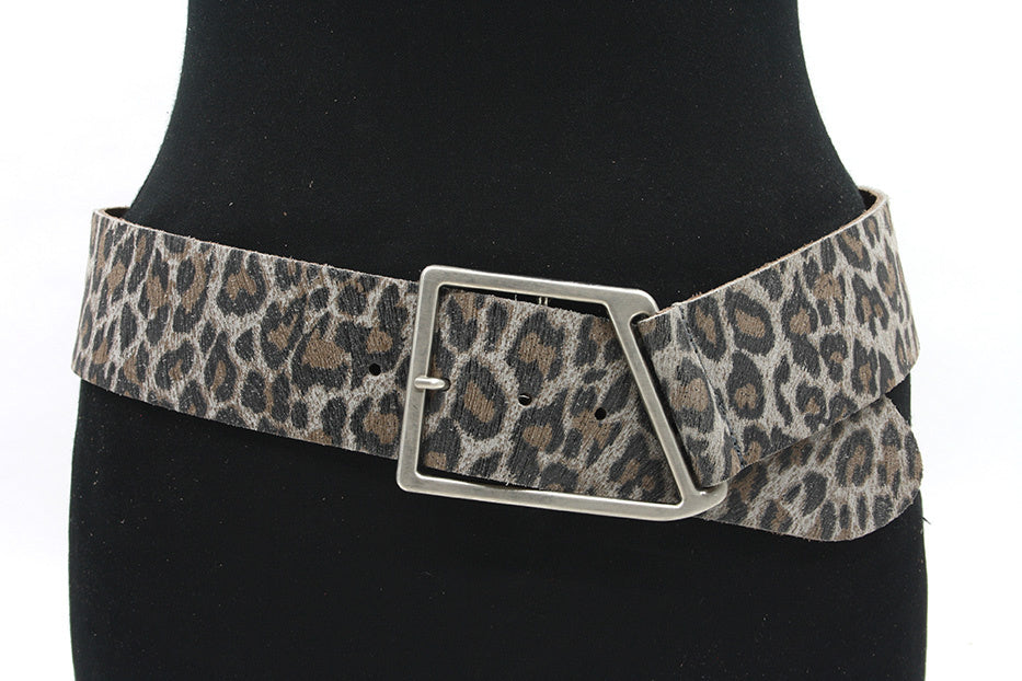 Dames brede afhangriem leopard look