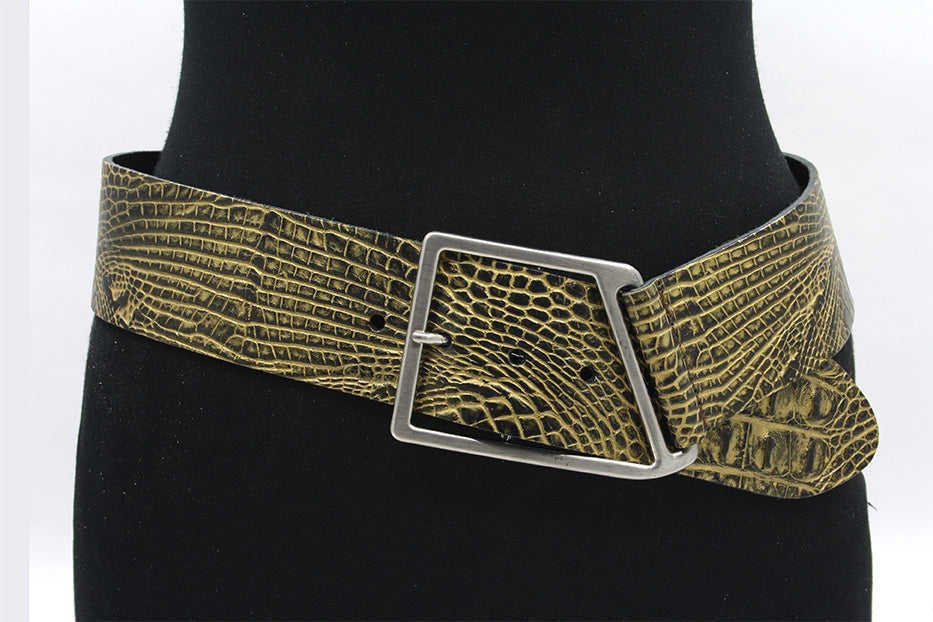 Dames brede heupriem goud/zwart