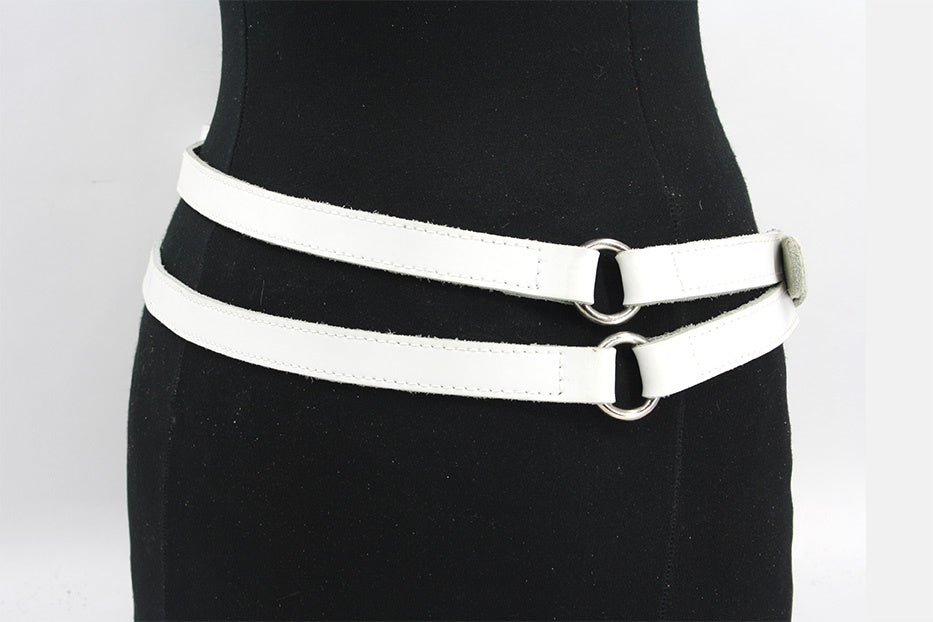 Dames afhangriem wit met ringen