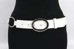 dames brede riem wit leer 4 cm
