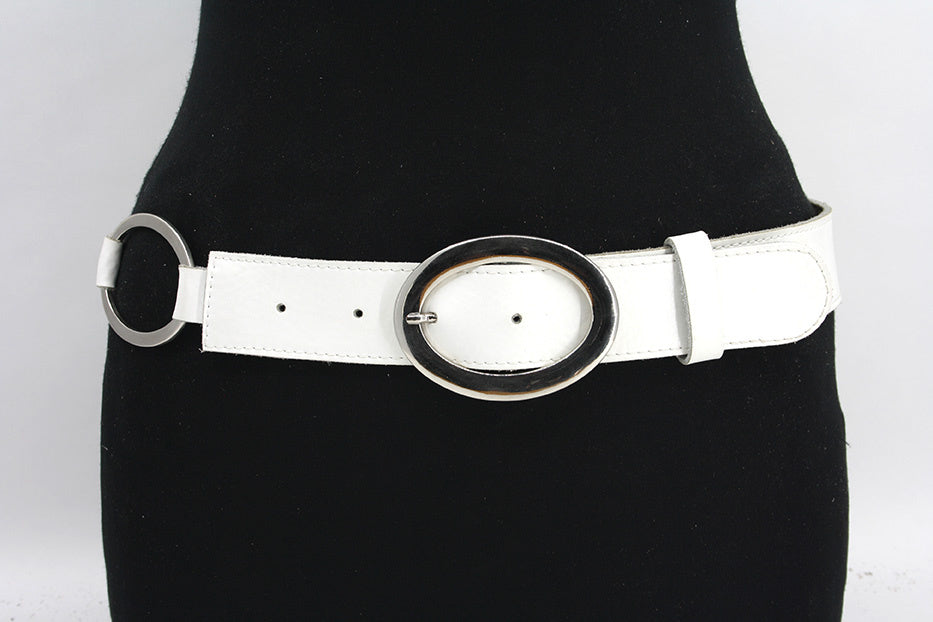 Dames heupriem wit met ringen