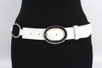 Dames heupriem wit met ringen