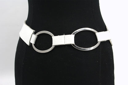 Dames heupriem wit met ringen