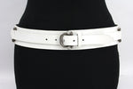 dames brede riem wit leer 5 cm