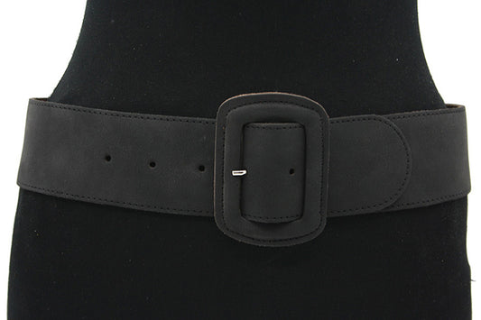 Dames leren tailleriem zwart