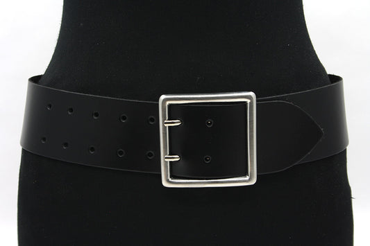 Dames heupriem zwart dubbele doorn