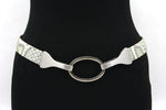 dames brede riem groen pastel leer 3 cm