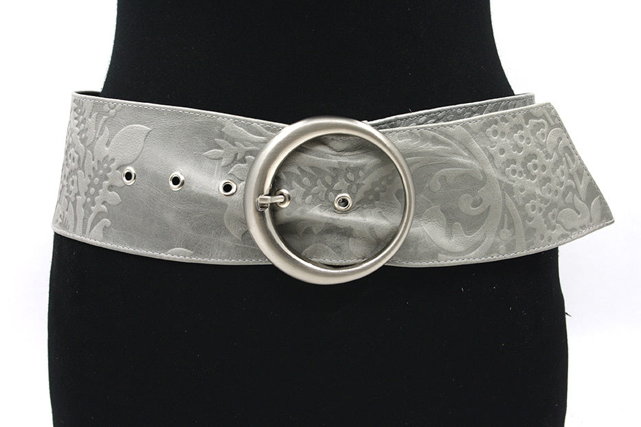 Dames nappa taille/heupriem grijs