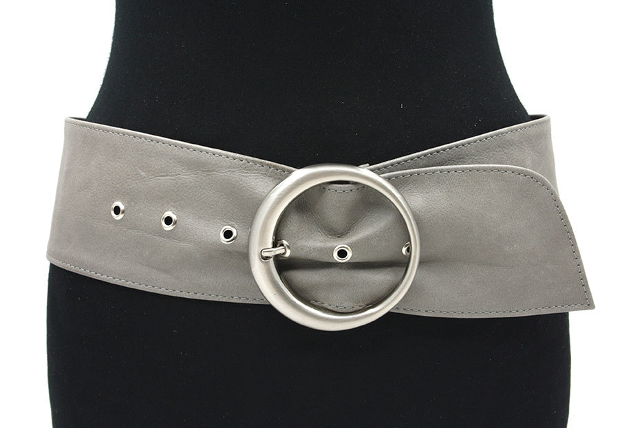 dames nappa riem grijs nappa 8 cm