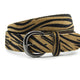 Dames riem lichtbruin/zwart zebra hair-on