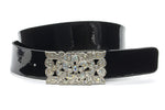 dames lak riem zwart leer 4 cm