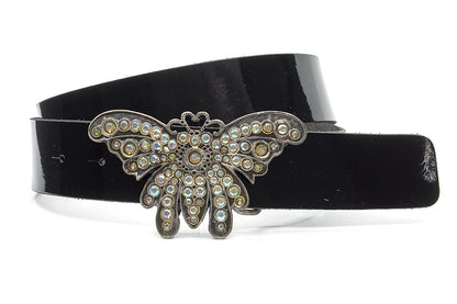 Dames riem zwart lak